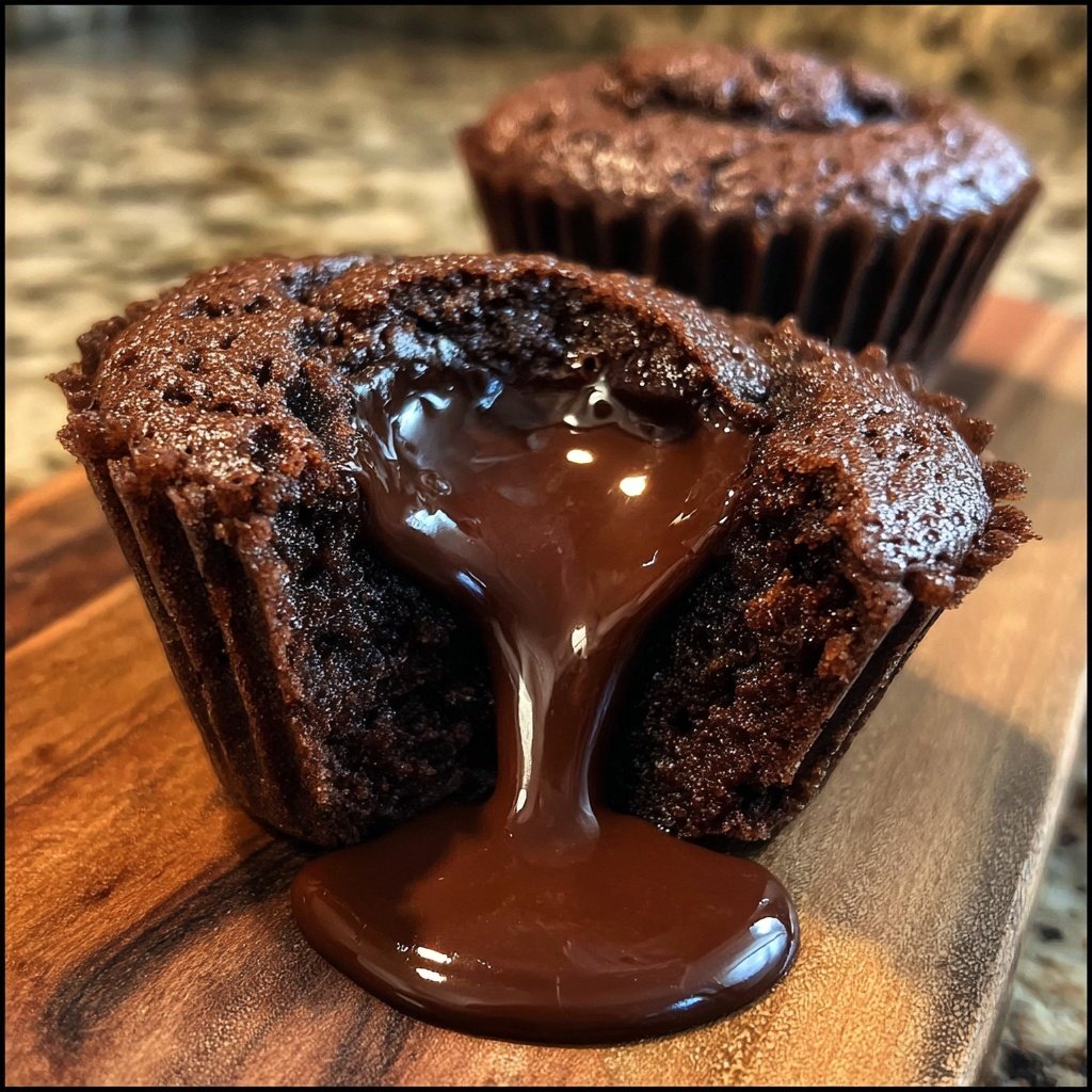 Dekadente Schokoladen Lava Cupcakes