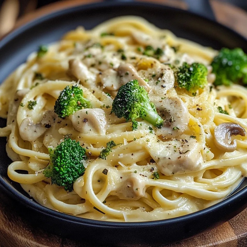 Cremige Hähnchen-Brokkoli-Pasta