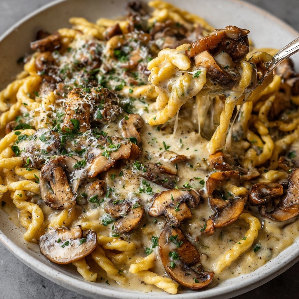 Champignons Rahm mit Spätzle