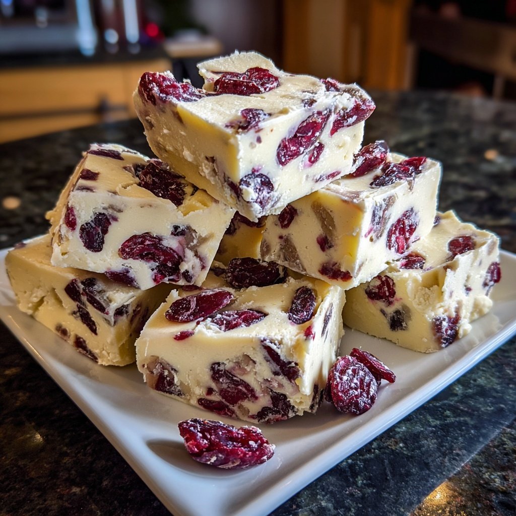 Weiße Schoko Cranberry Fudge
