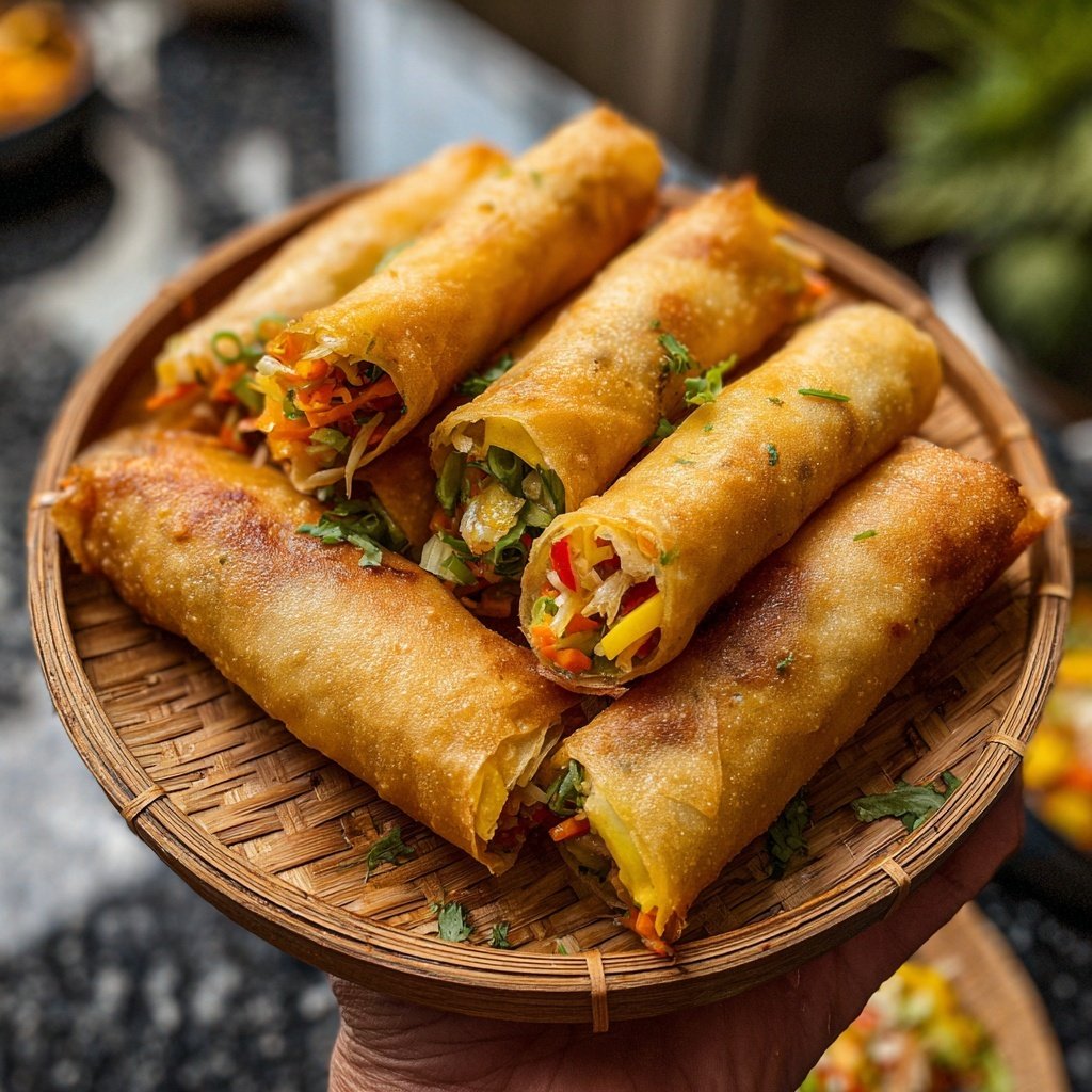 Einfache Frühlingsrollen mit Gemüse
