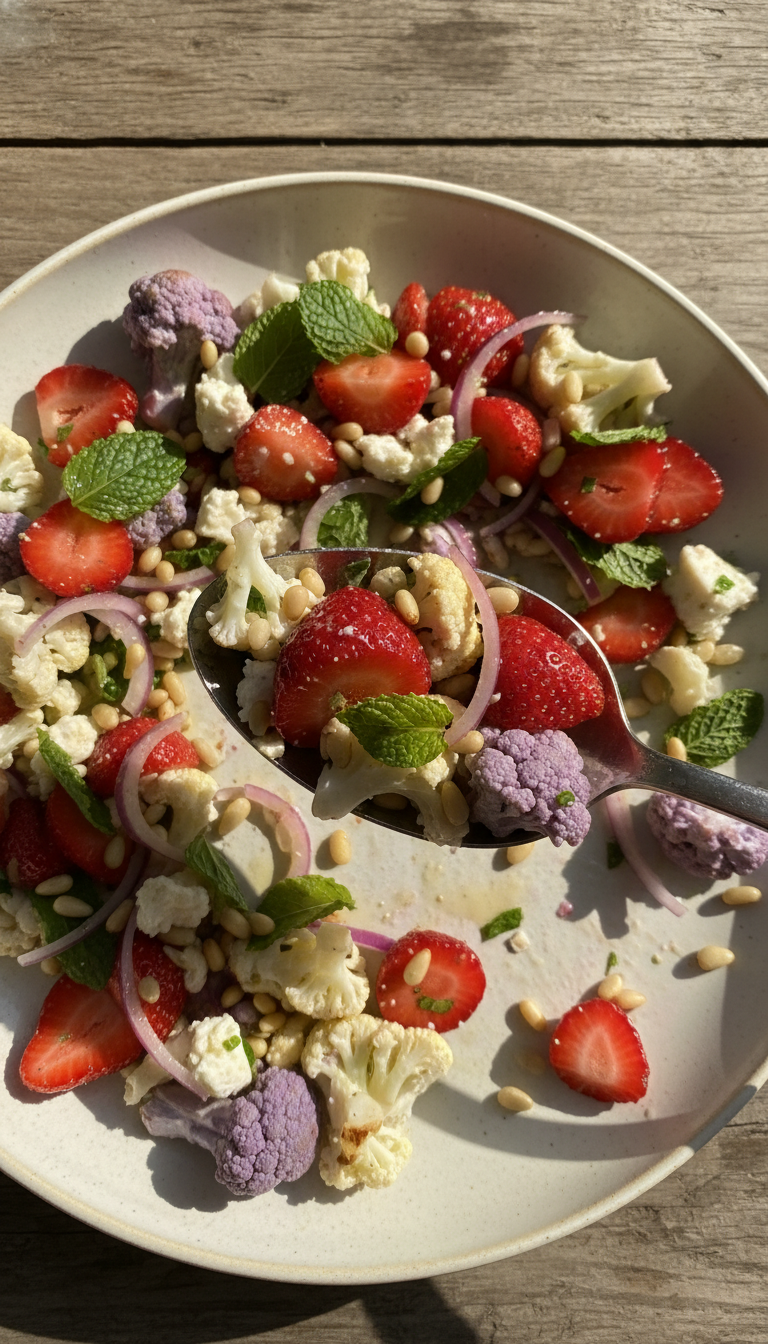 Erfrischender Erdbeer Blumenkohl Salat​