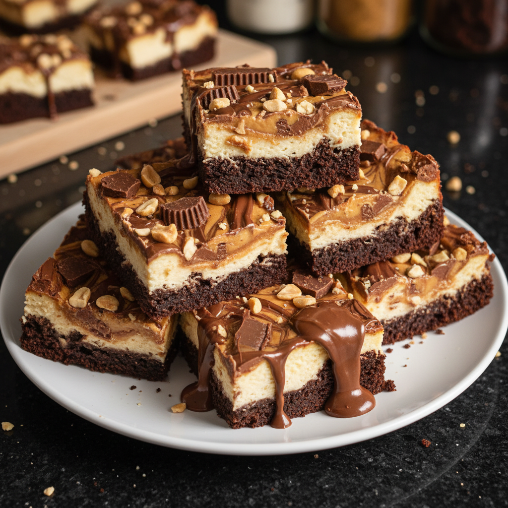 Dekadente Reese’s Käsekuchen Brownies