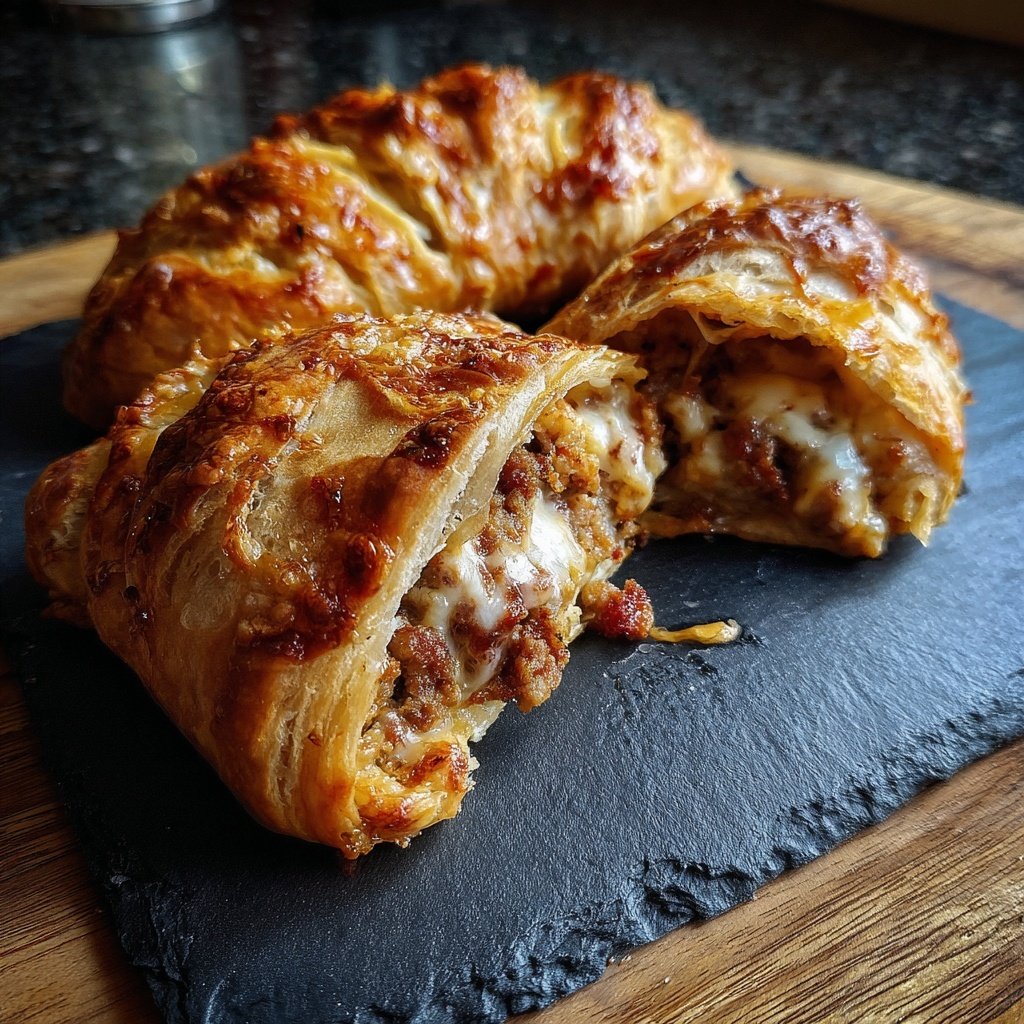 Schweinchen in Decke Croissant Brötchen