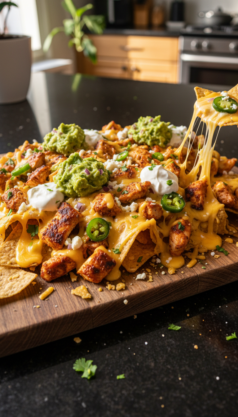 Chipotle Hähnchen Voll Beladene Nachos​