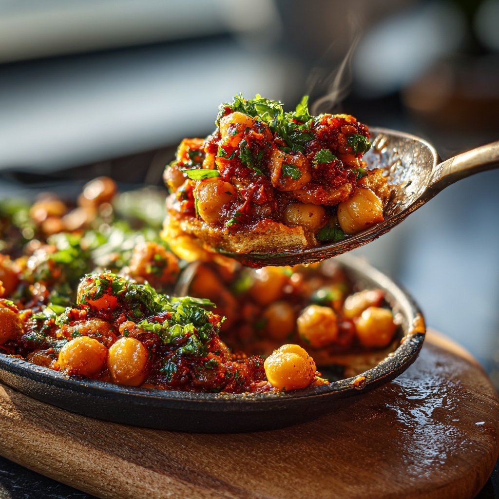 Harissa Kichererbsen Blech