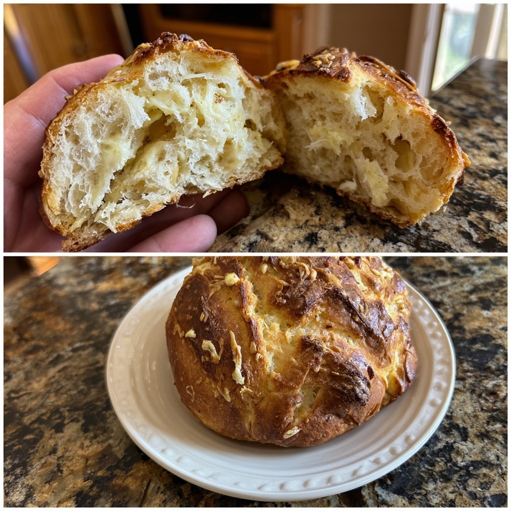 Knoblauch Croissant Brötchen Butterig