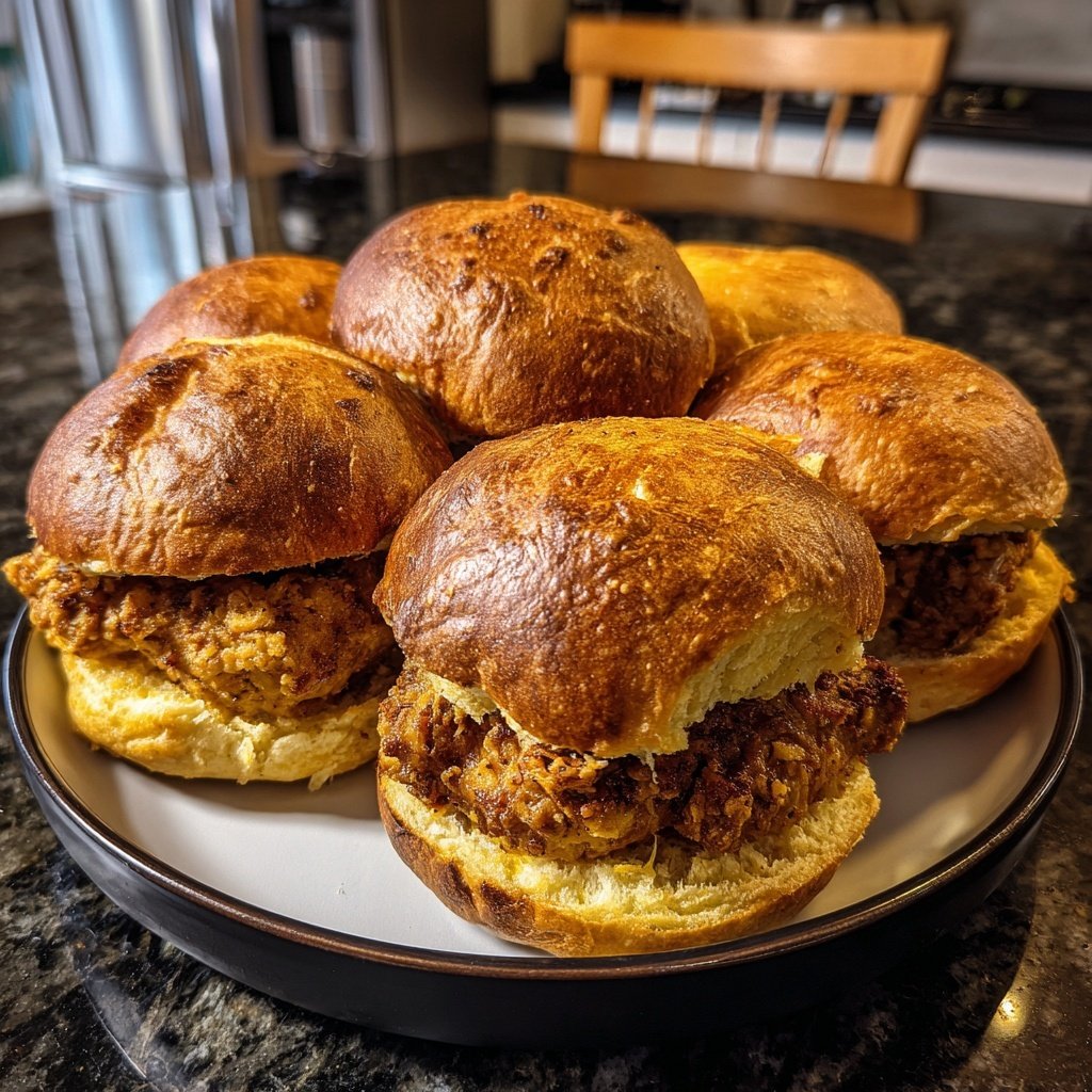 Knoblauch Parmesan Sliders mit Hähnchen