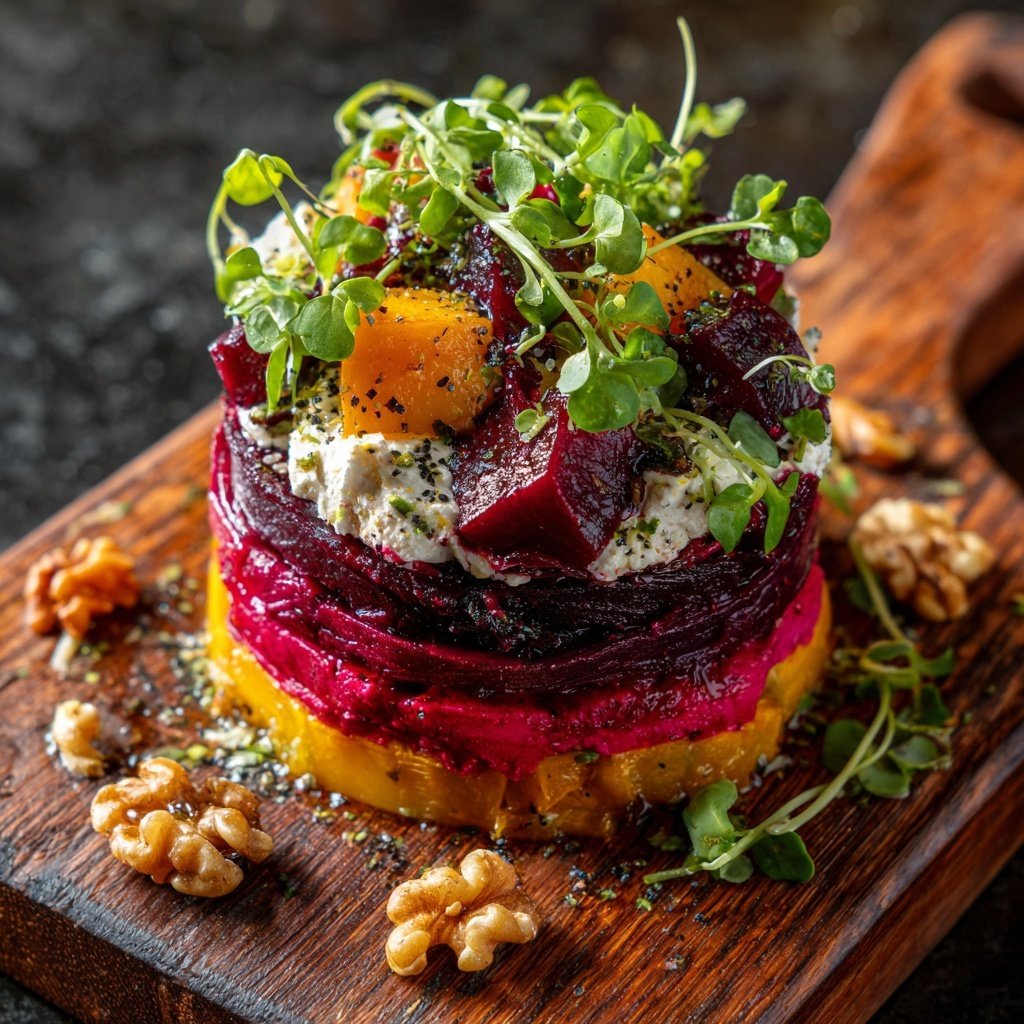 Gerösteter Rote Bete und Ziegenkäse Salat