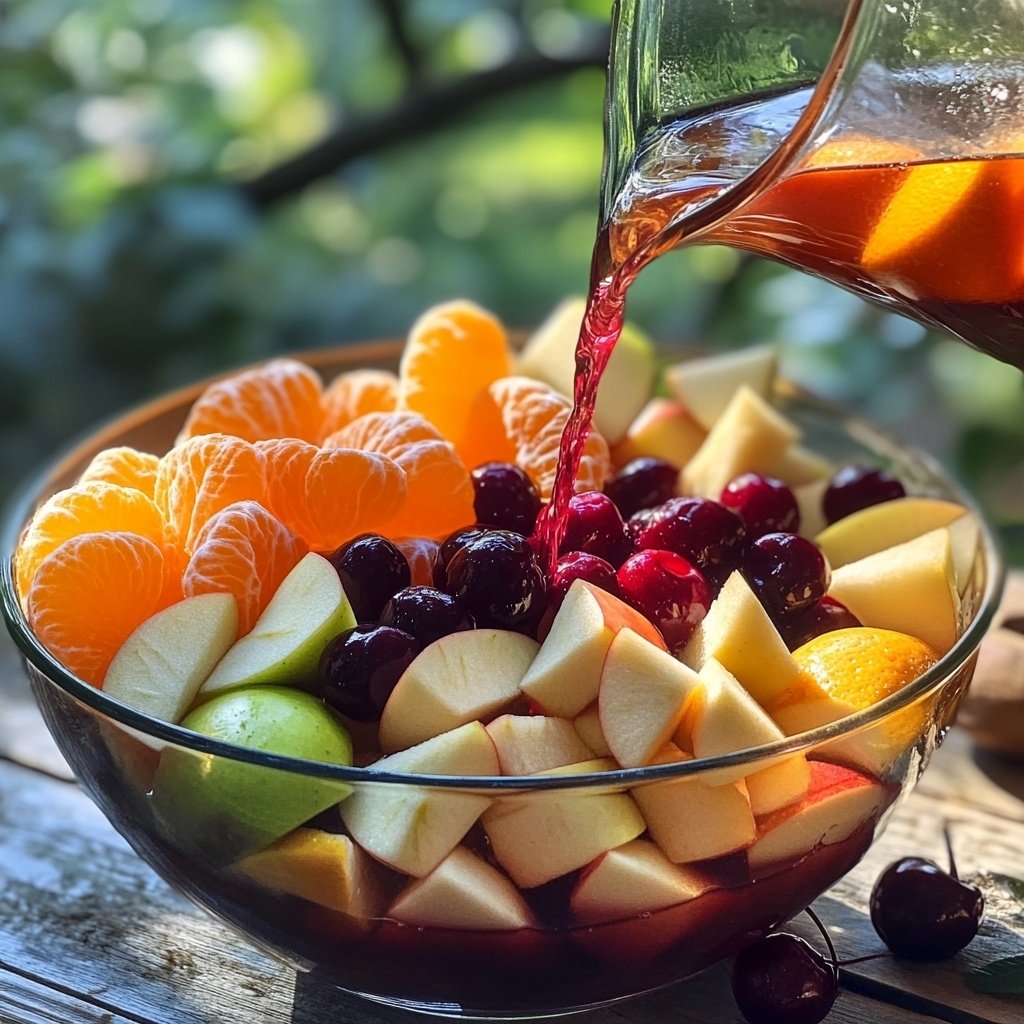 Klassische Silvester Bowle mit Früchten