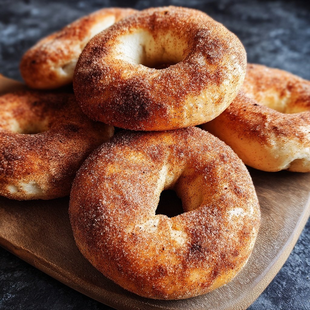 Protein Bagels mit Zimtzucker Topping
