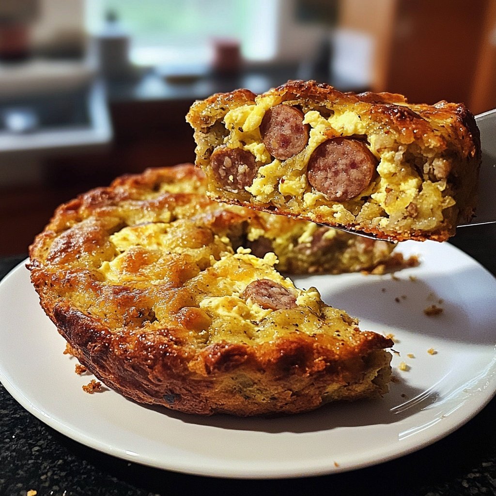 Einfacher Frühstück Wurst Ei Auflauf