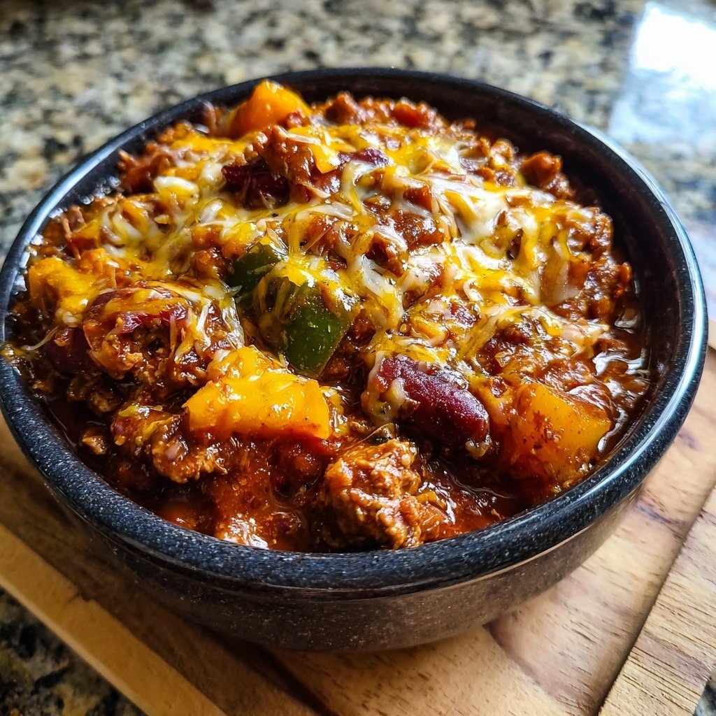 Chipotle Cheddar Rindfleisch Chili Herzhaft