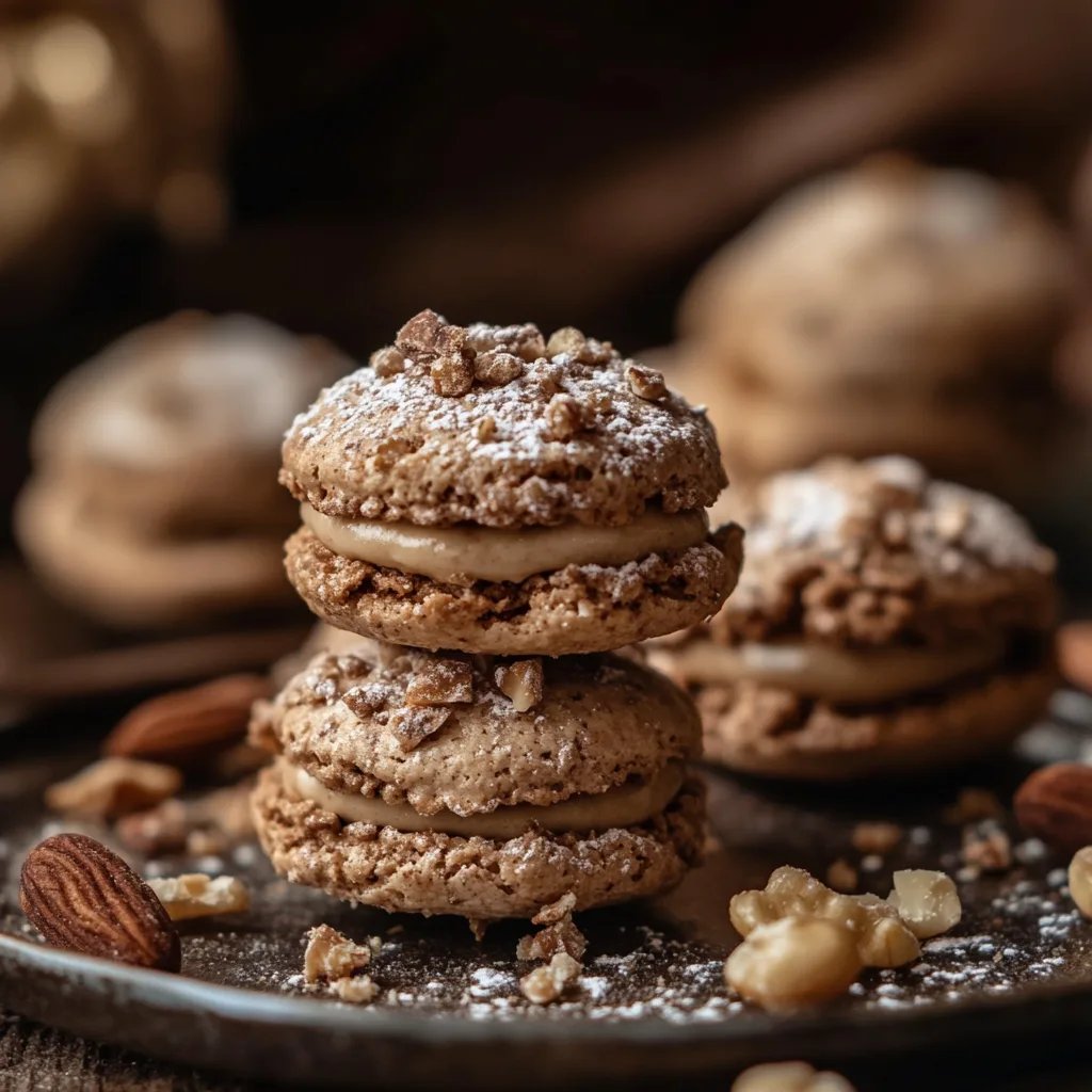 Walnussmakronen saftig