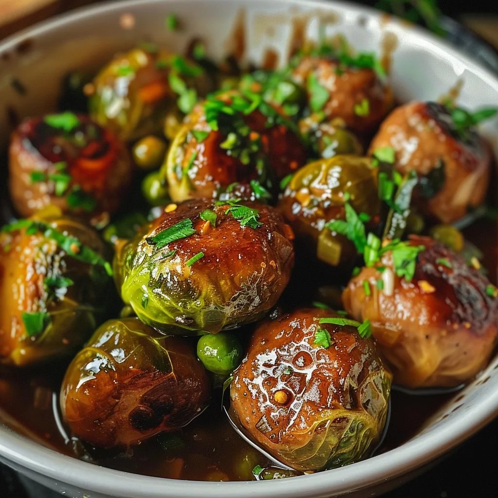 Rosenkohleintopf mit Hackbällchen