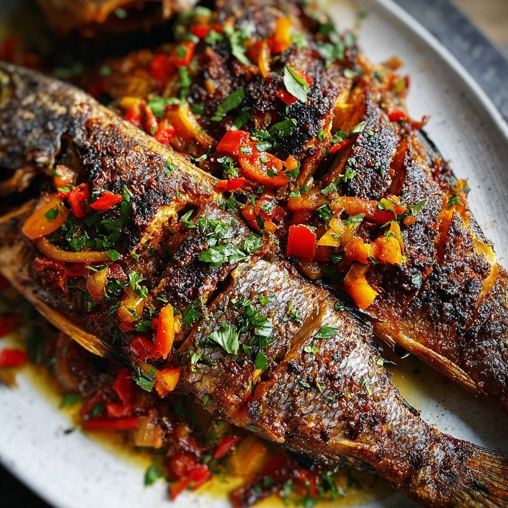 Traditioneller Jamaika Escovitch Fisch