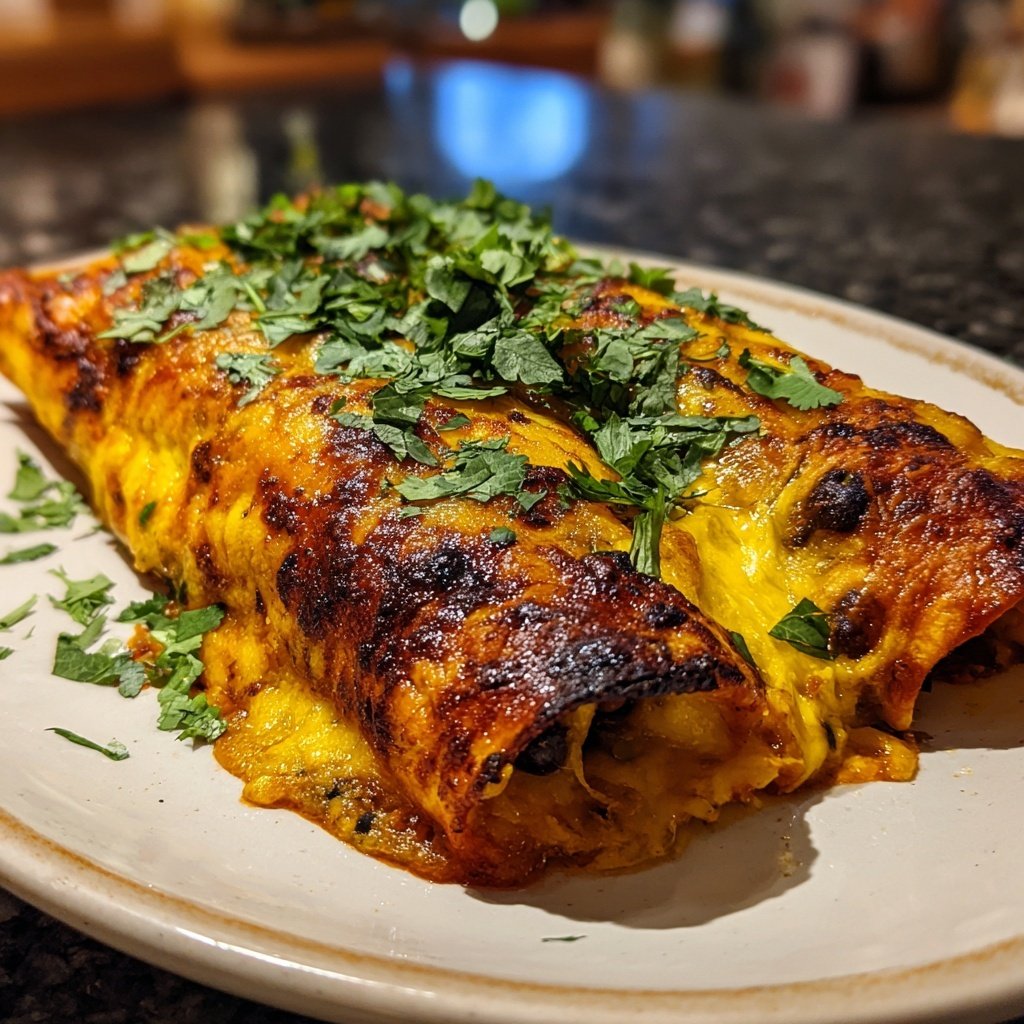 Süßkartoffel-Schwarbohnen-Enchiladas