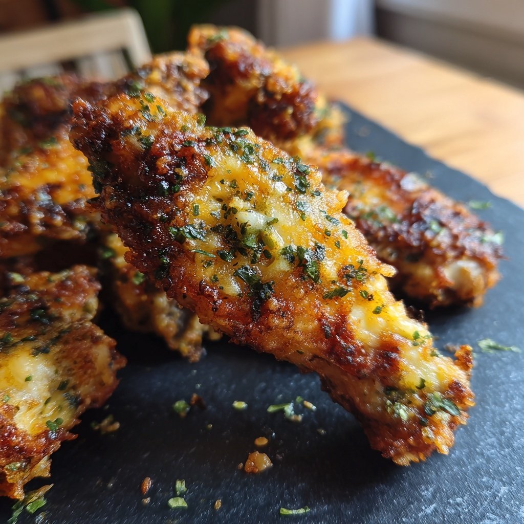 Knusprige Parmesan Knoblauch Flügel