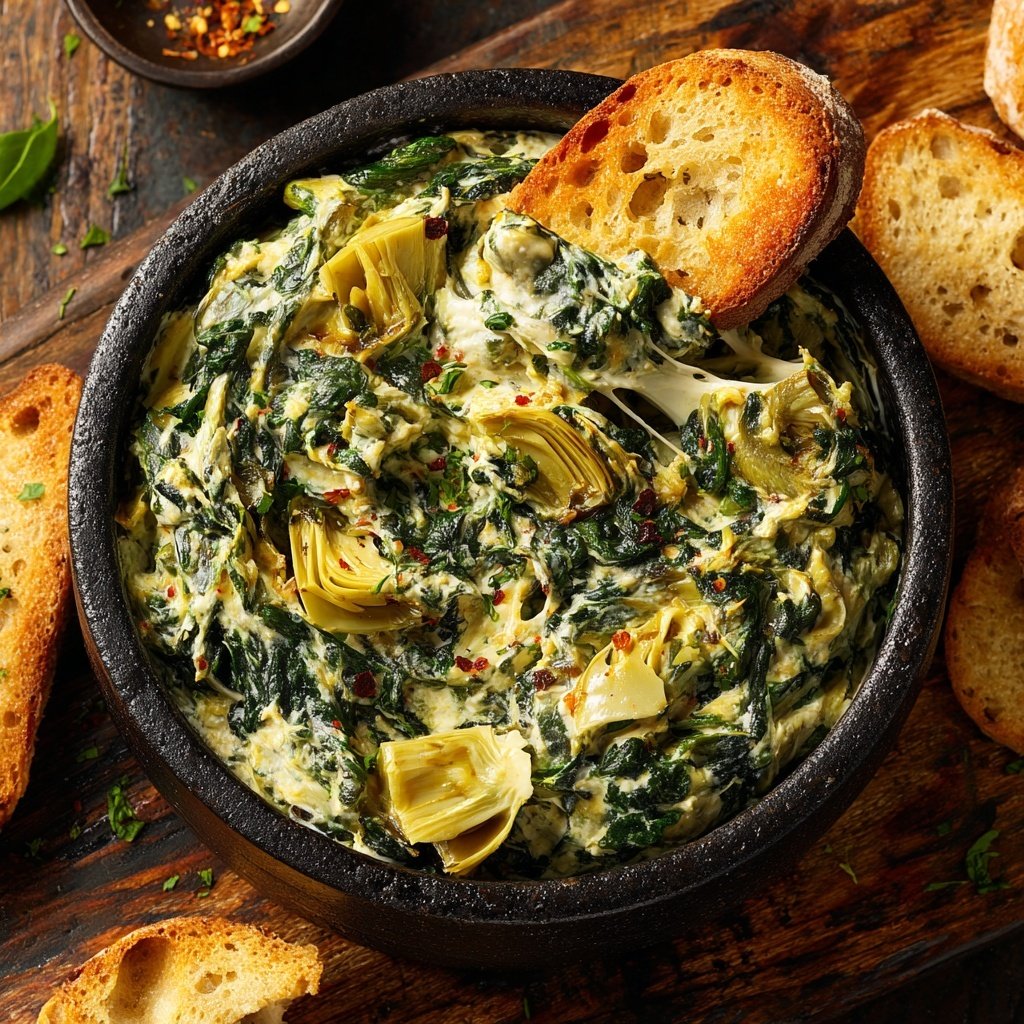 Spinat Artischocken Dip cremig