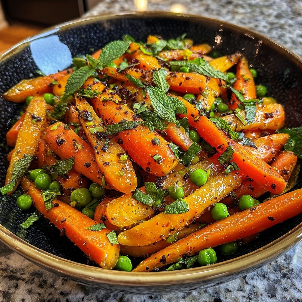Honig-Glasierter Karotten- und Erbsensalat
