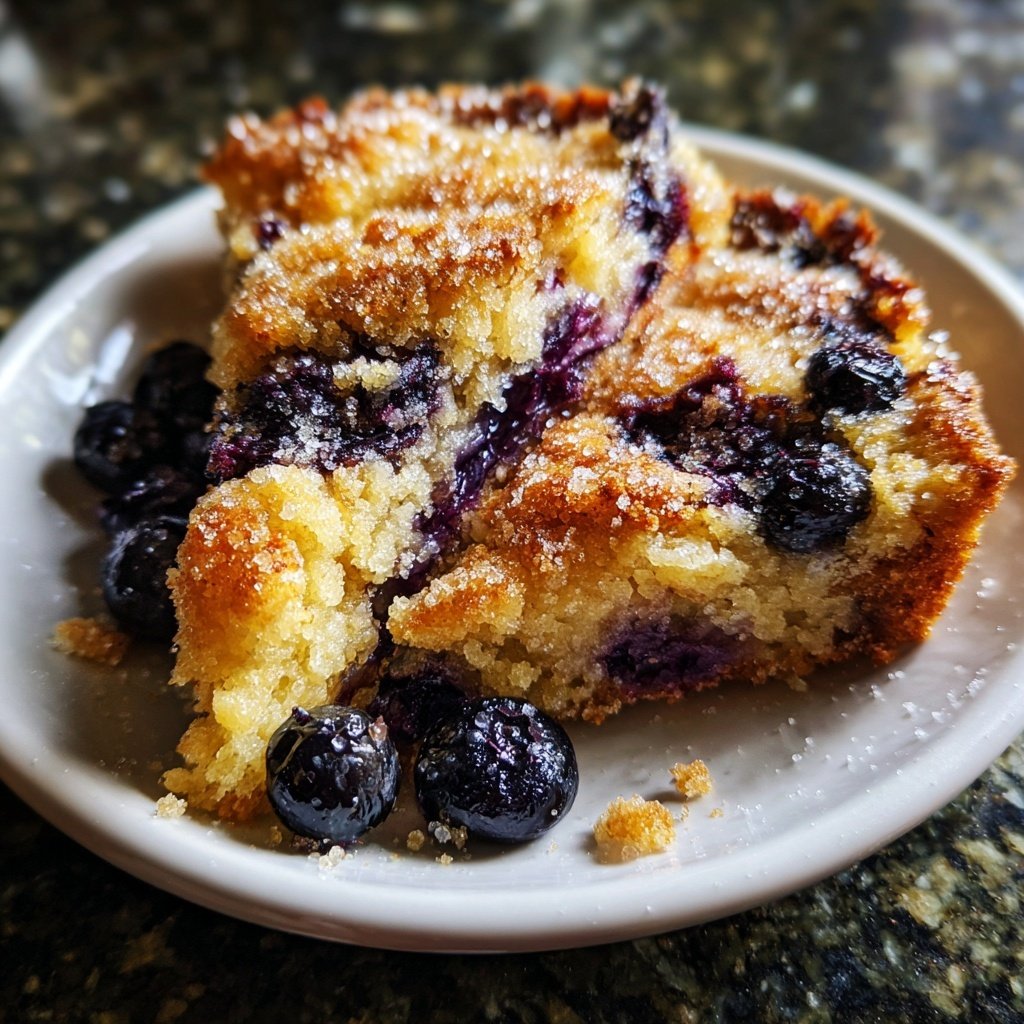 Blaubeeren Zitrone Sauerteig mit braunem Zucker Topping