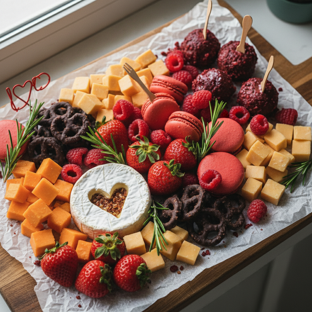 Kuratiertes Valentinstags Snack Brett