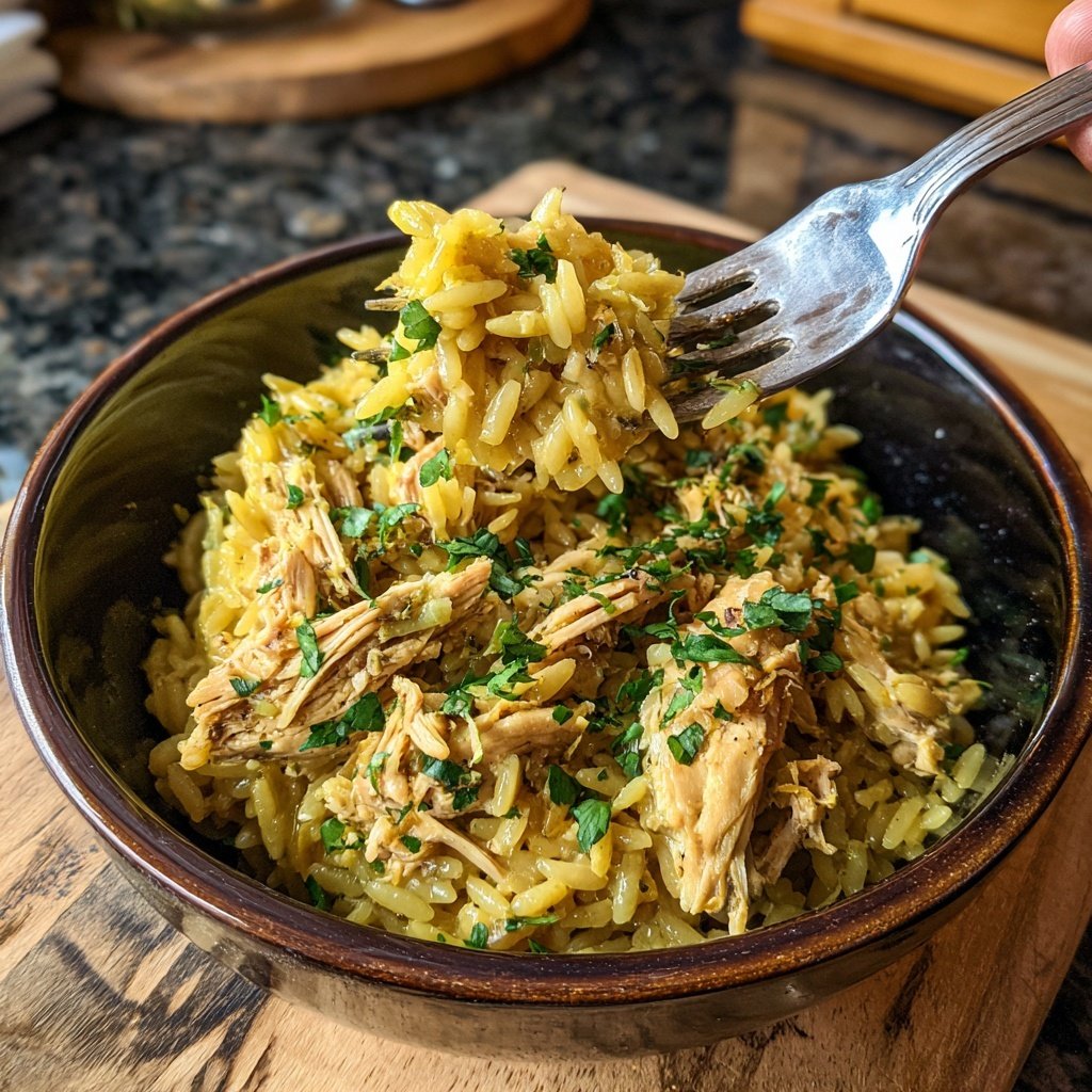 Ein-Topf Zitrone Hähnchen Orzo