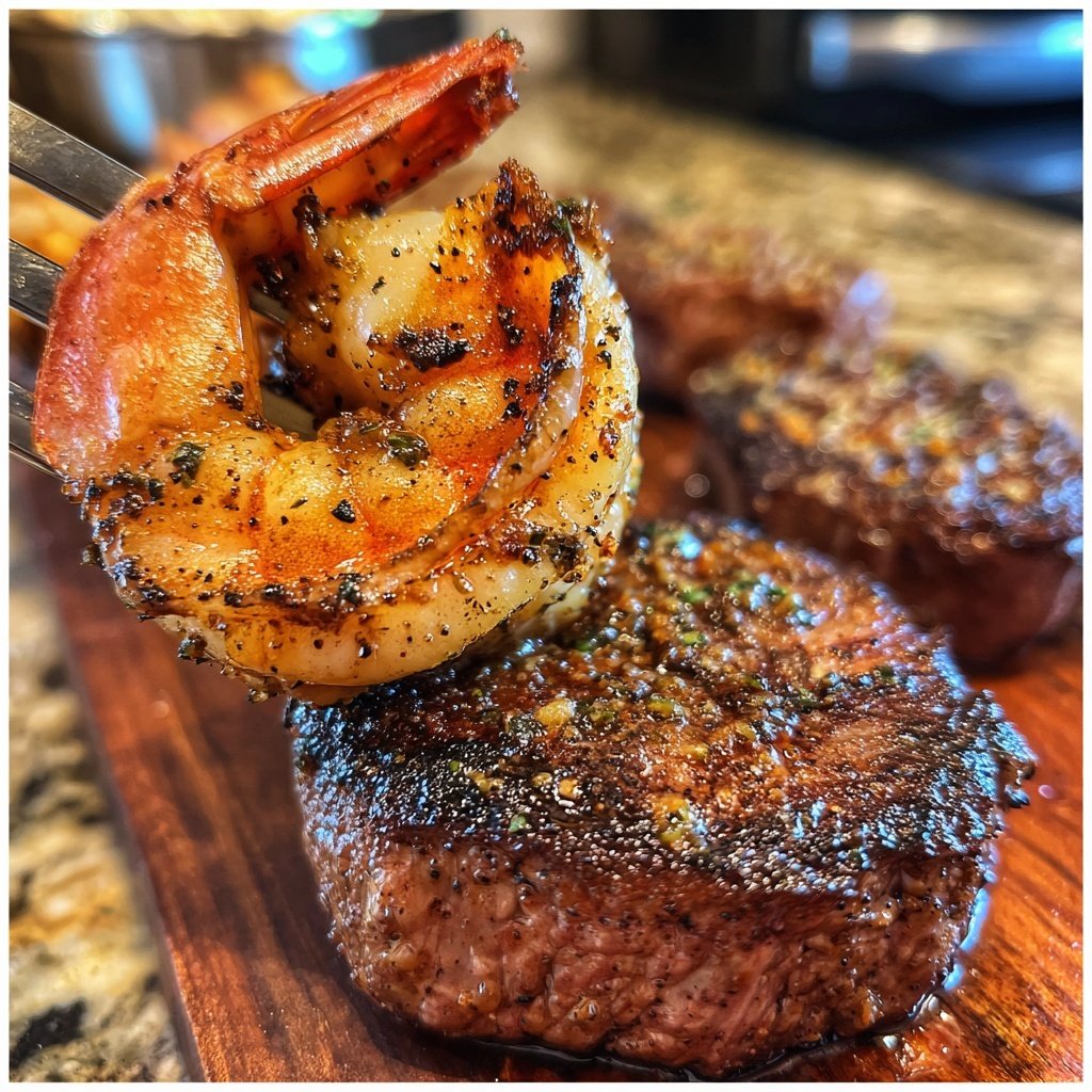 Steak und Garnelen Fiesta