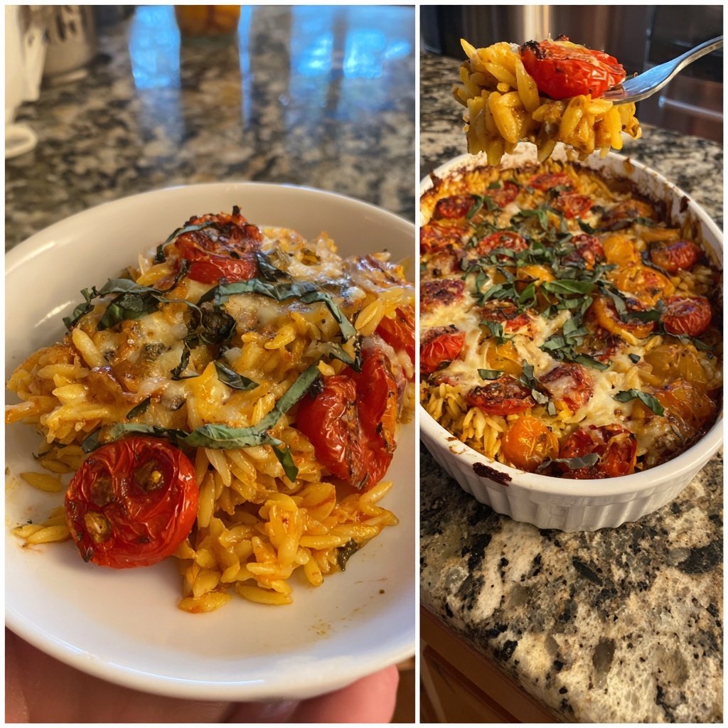 Tomaten Basilikum Ofen Orzo
