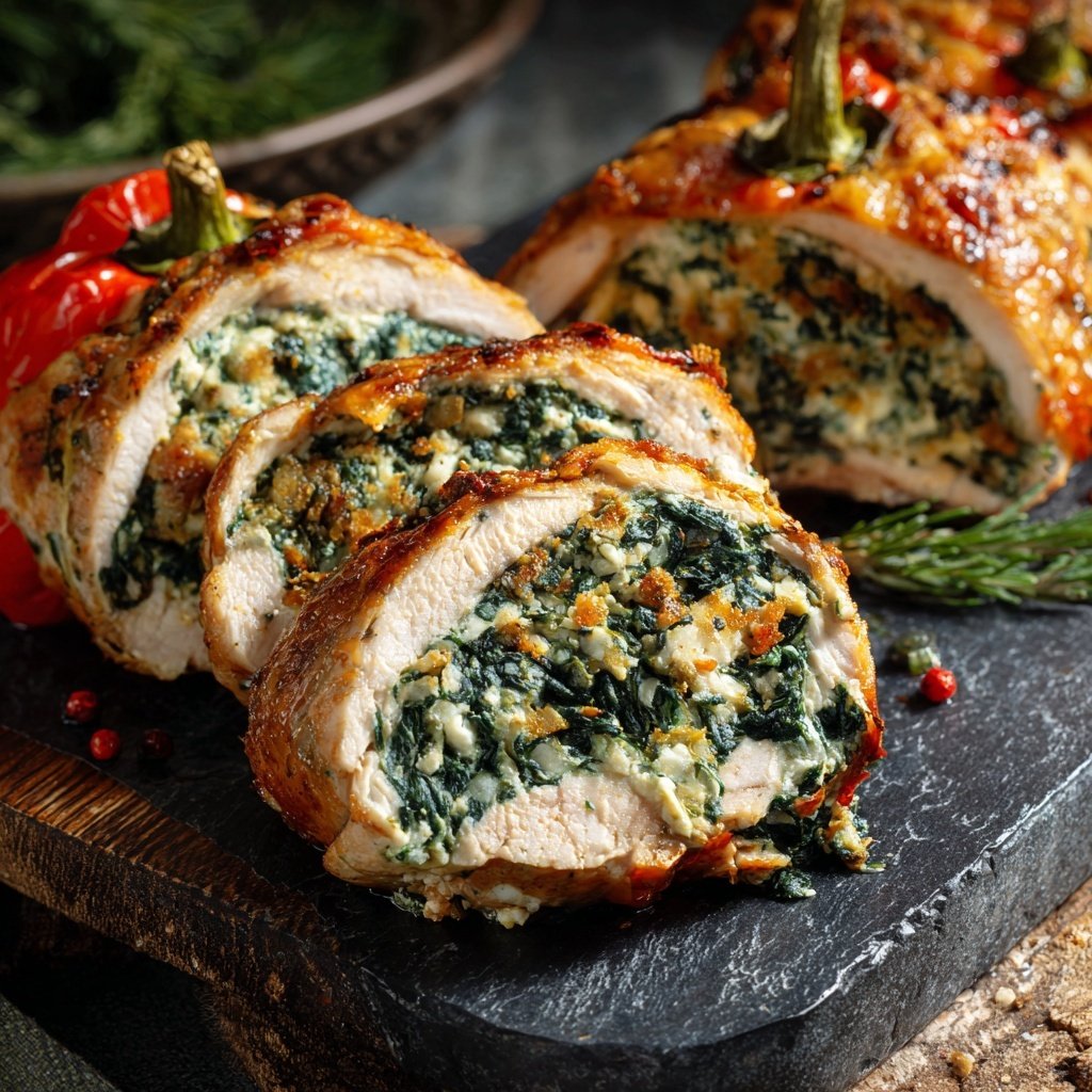 Truthahn Spinat Gefüllte Paprika