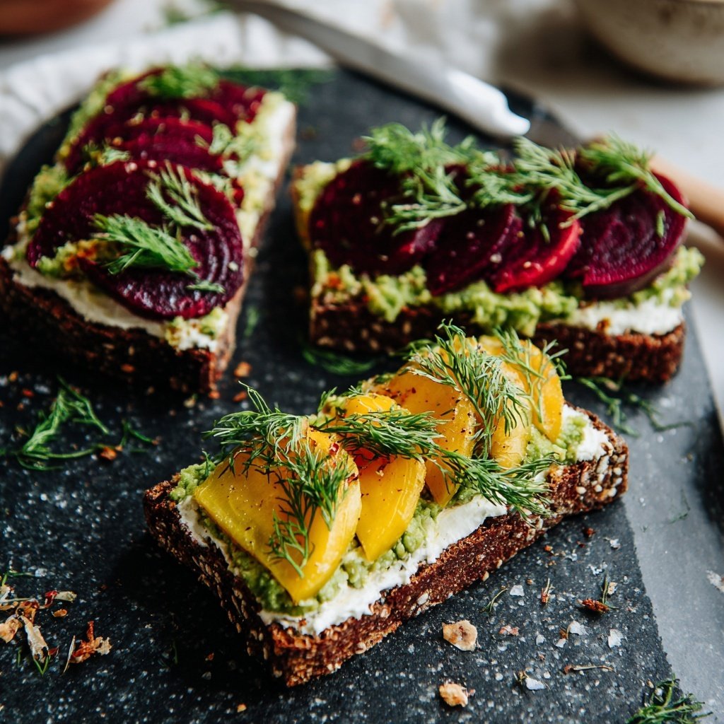 Cremiger Avocado-Rote-Bete-Toast