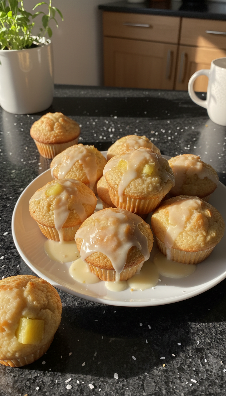 Luftige Kokos Muffins mit Ananas